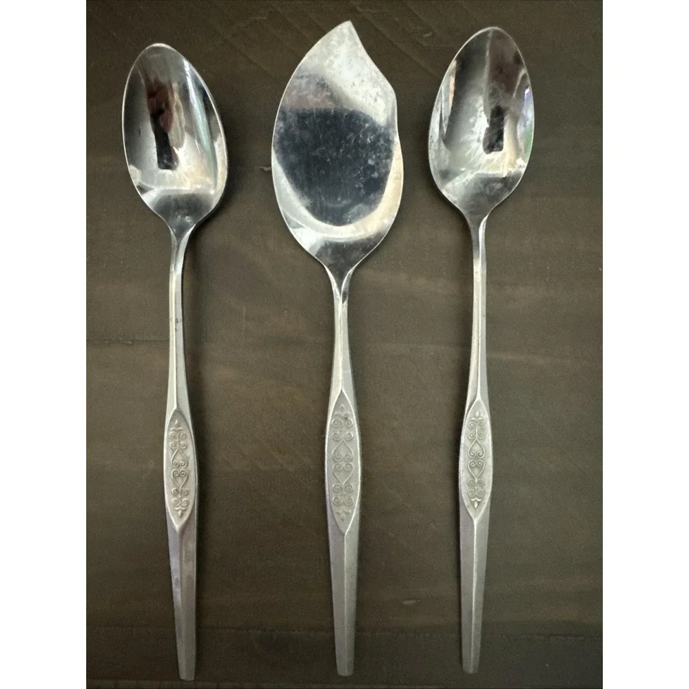 Set of National Stainless Montreaux Flatware Serving Pieces Spoons Server